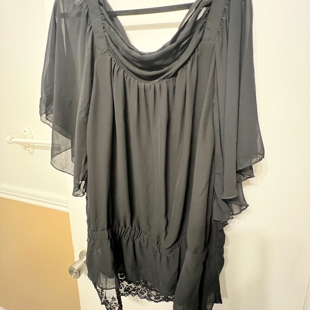 Lane Bryant Black Polyester Blouse